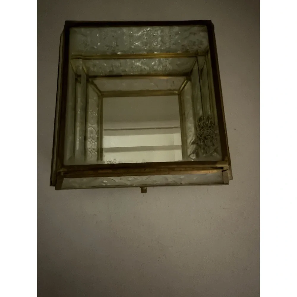 VINTAGE PENCO JEWELRY CASKET BOX ORMOLU GILT HOLLYWOOD REGENCY MIRROR MCM